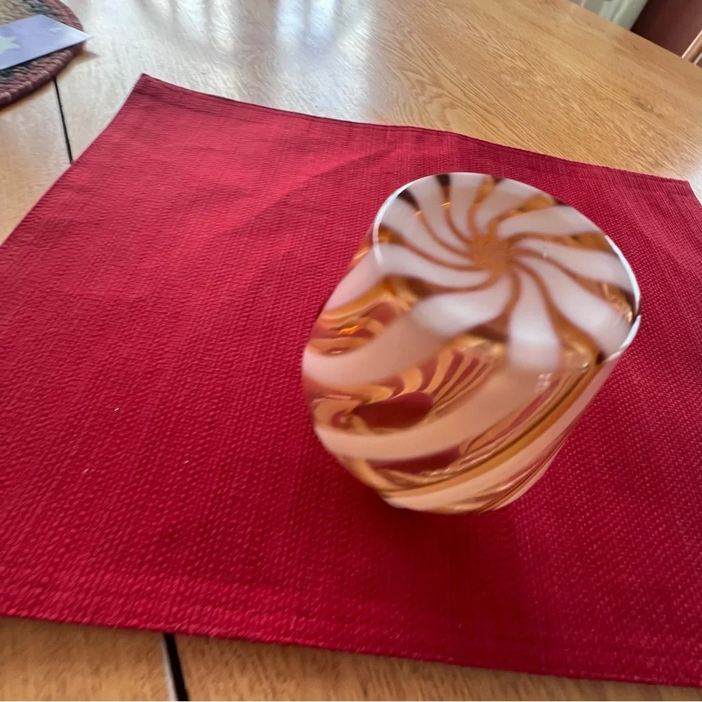 Fenton cameo opalescent glass spiral optic creamer or small pitcher.